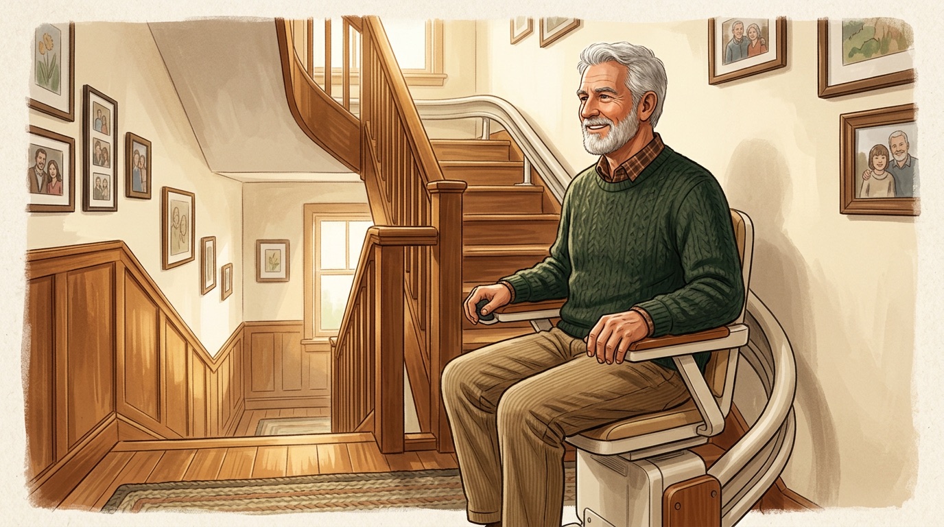 Stairlift installation as part of VA home modifications