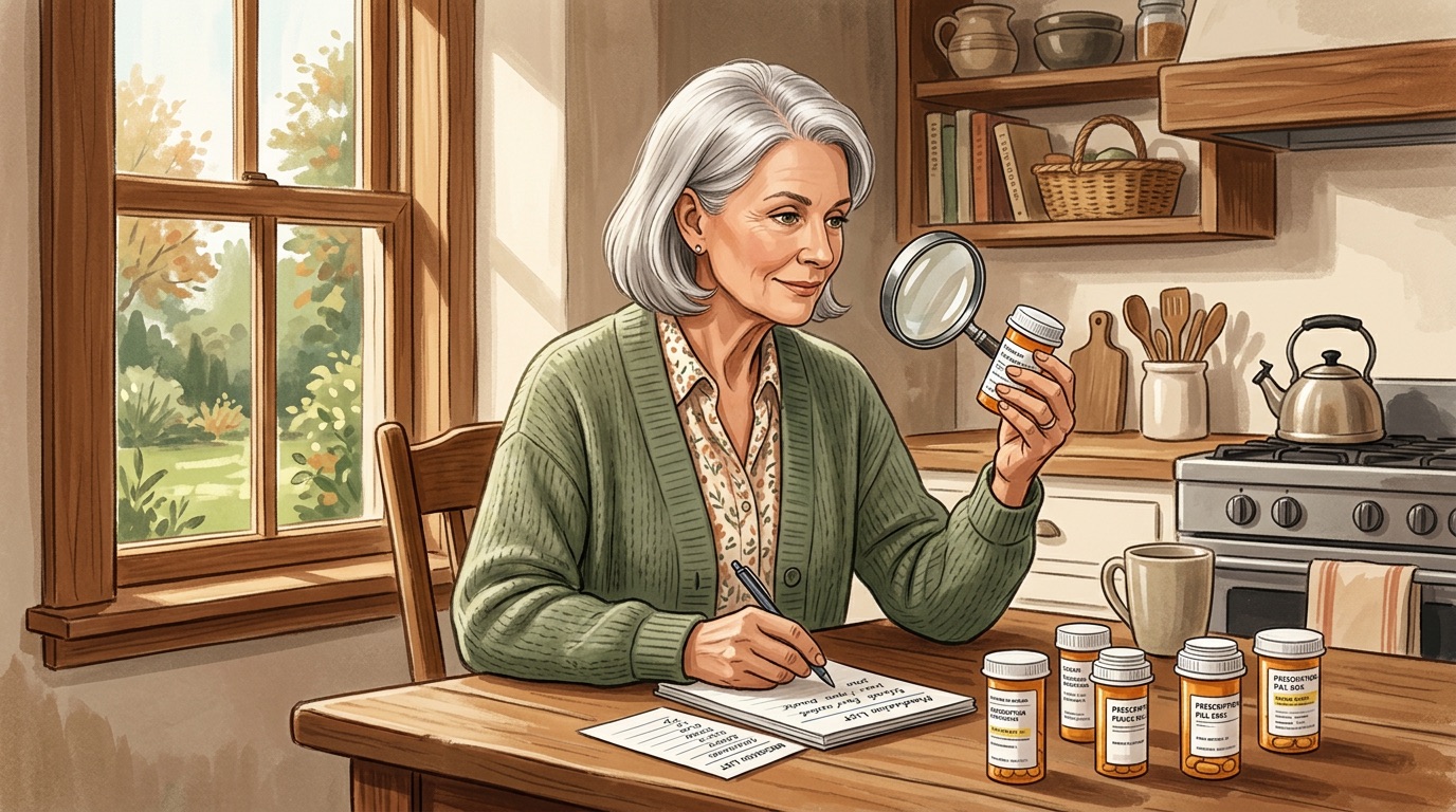 Older adult reviewing medications with healthcare provider