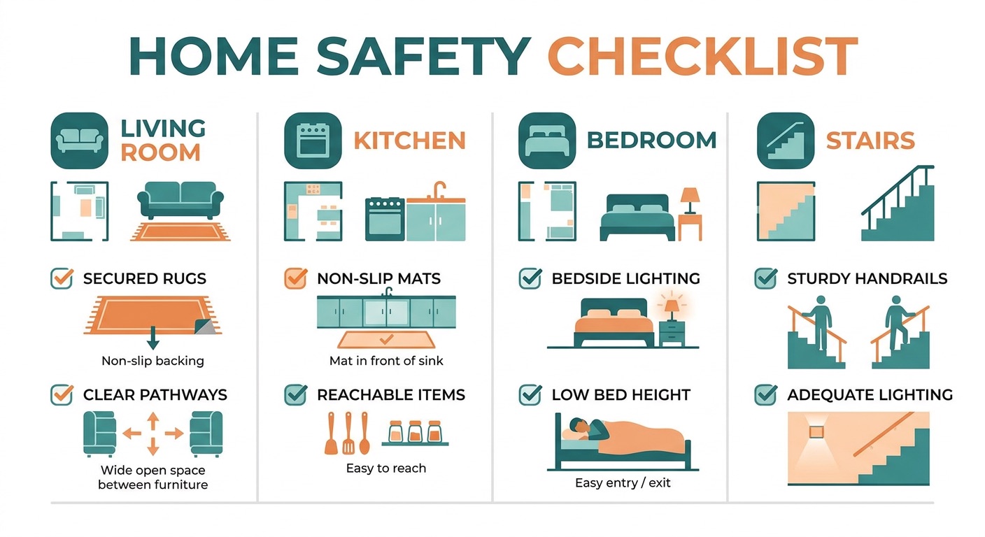 Room by room fall prevention checklist and guide