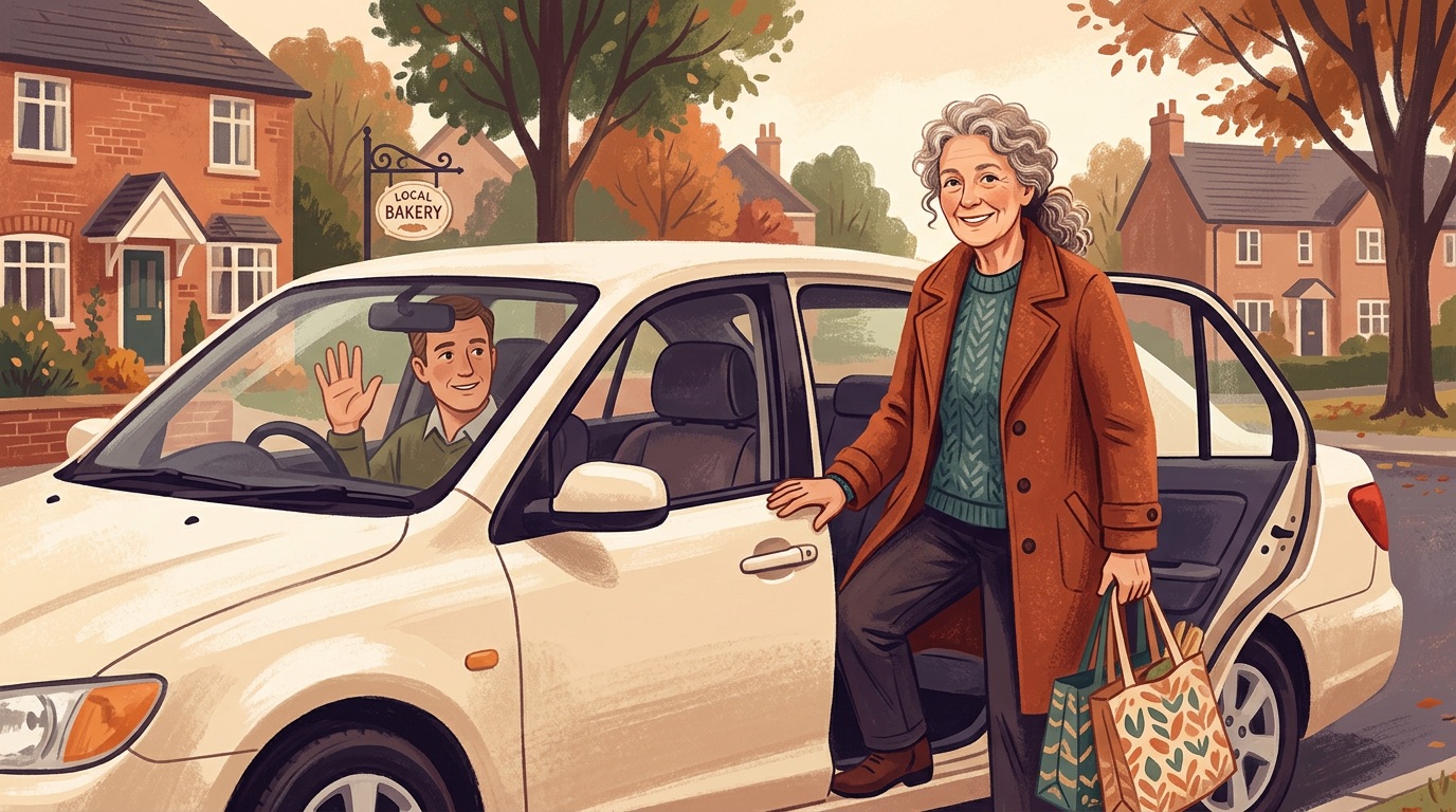 Senior using alternative transportation options