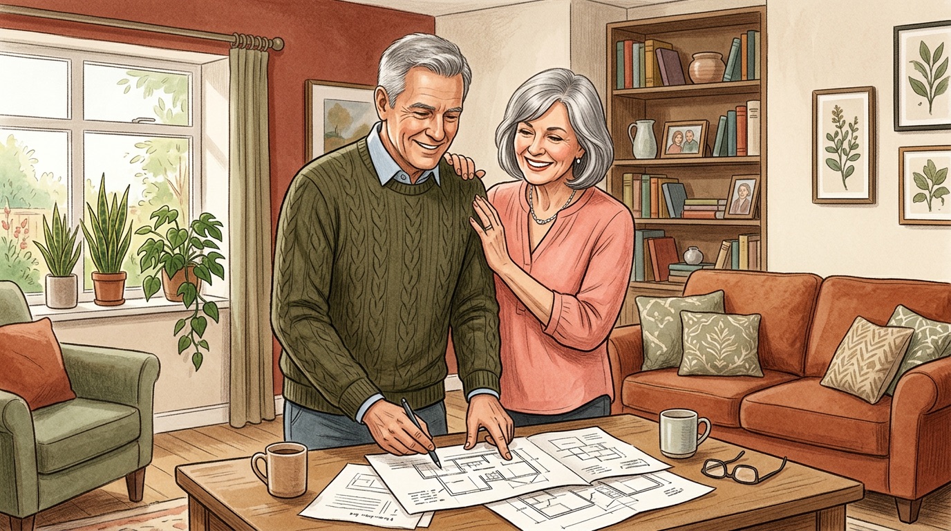 Seniors planning home modifications for aging in place