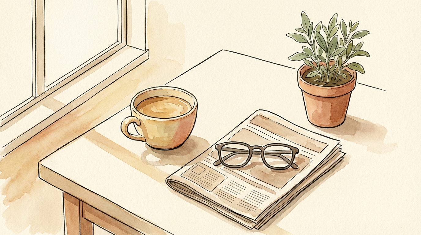 Morning coffee and newsletter
